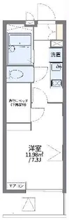 レオパレスメイプル小山【1階】の間取り