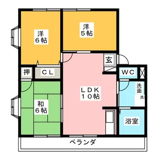 レインボーハイツ【2階】の間取り