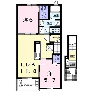 カリフロール コハル A【2階】の間取り