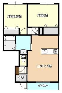 プレステージ東台【1階】の間取り