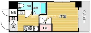 エスリード難波駅前【9階】の間取り