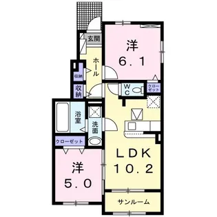ボナールII【1階】の間取り
