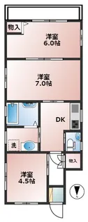 スプリングス立川【1階】の間取り