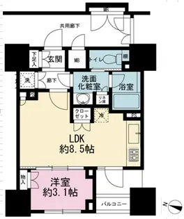プレミスト渋谷宮益坂【11階】の間取り