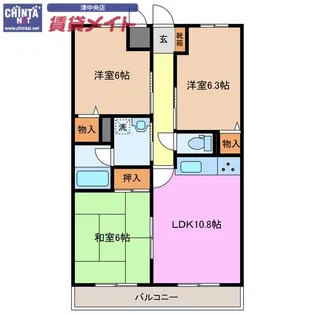 サンパレス【1階】の間取り