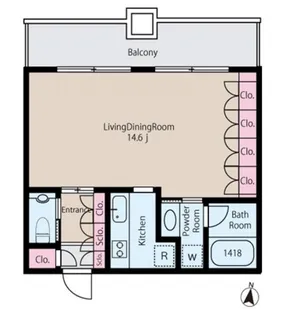 Eponoqu市ヶ谷(エポノーク市ヶ谷)【9階】の間取り