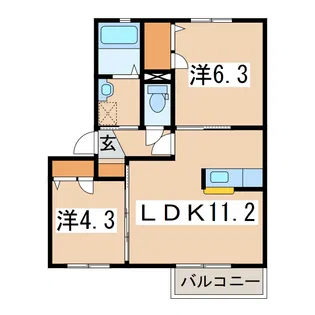シャーメゾン北滝沢【2階】の間取り