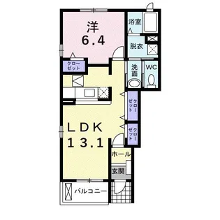 プリムヴェールII【1階】の間取り