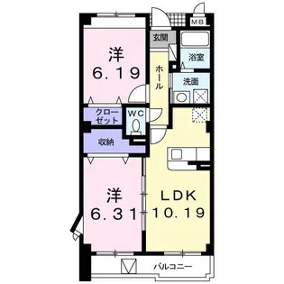 e miss【2階】の間取り