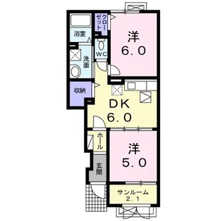 エクセルコート西山【1階】の間取り
