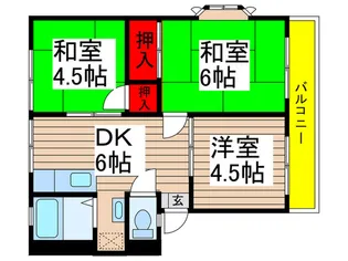 中島ハイツB【2階】の間取り