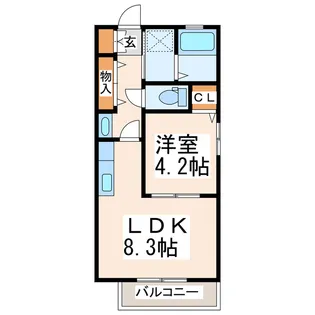 エスポワール参番館A【1階】の間取り