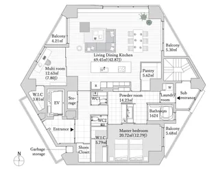 THE DOORS 広尾【3階】の間取り