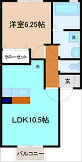 リブハイム中奥町【1階】の間取り