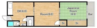 2DKの間取り画像