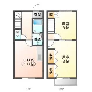 サン・ウィンド二ノ町【2階】の間取り