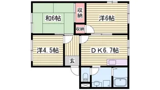 Calmly溝口 B棟【2階】の間取り