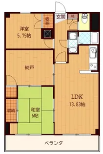 グランドハイツ八幡【5階】の間取り