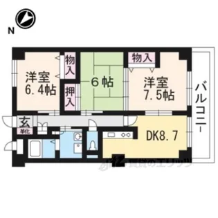 イースタン平野路【3階】の間取り