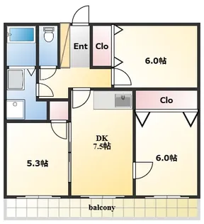 シンワメゾン伊川谷【2階】の間取り