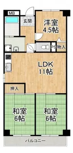 ドミール仲谷2号館【3階】の間取り
