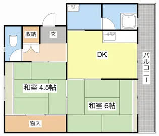 ビレッジハウス外町1号棟【4階】の間取り