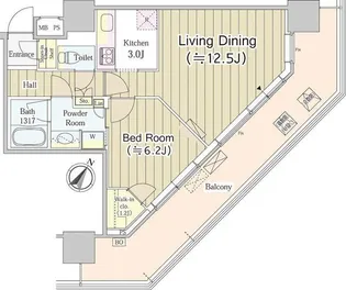 ユニゾンタワー【5階】の間取り