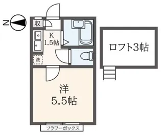 東京都杉並区松庵3【アパート】の間取り
