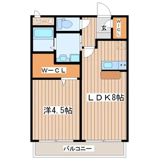 ウィステリア八幡【3階】の間取り
