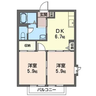パールハウスB【2階】の間取り