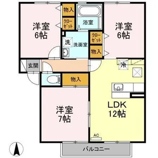 ヴィラージュK【1階】の間取り