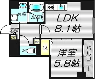 プログレスコート梅田北【8階】の間取り