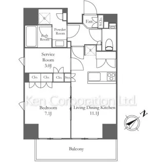 The glow Mita【10階】の間取り