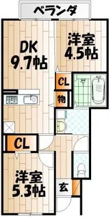 ルミエールB【1階】の間取り