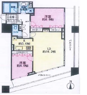 コンシェリア西新宿 TOWER’S WEST【33階】の間取り