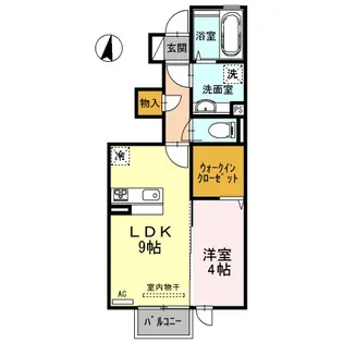 ドマーニ木田【1階】の間取り