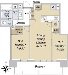 シティタワー国分寺ザ・ツイン イースト【13階】の間取り