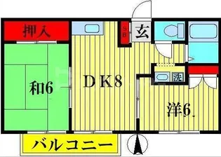 フラワーハイツ【1階】の間取り