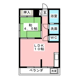 岡野マンション【1階】の間取り