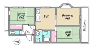 エステート松風台【4階】の間取り