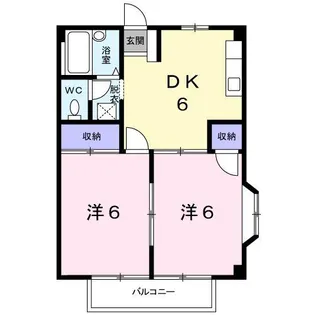 岡山県岡山市東区楢原【アパート】の間取り