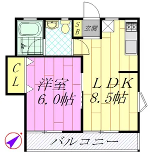 クレール加納B棟【2階】の間取り