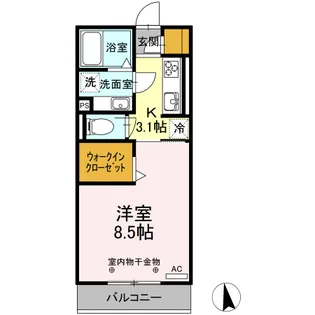 ヴァンクール B棟【1階】の間取り