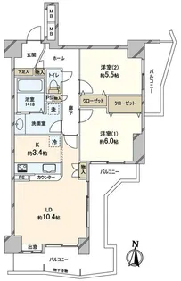 エクセレント千葉駅前タワー【9階】の間取り