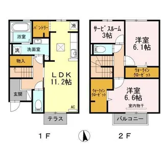 セジュール古国府 C棟【1階】の間取り