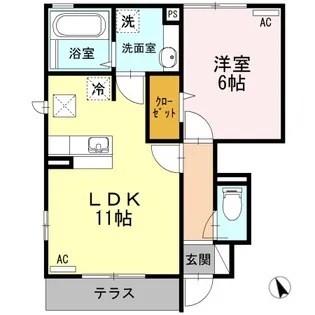 サンマーレンB棟【1階】の間取り