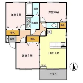 リビングタウン飯岡新田II D【1階】の間取り