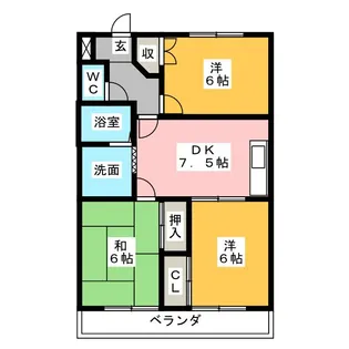 グリシニィ【2階】の間取り