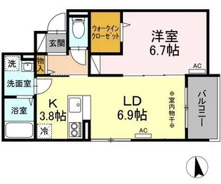 DーROOM南材木町【2階】の間取り