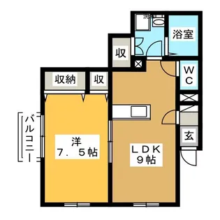 グリーンテラスサントク【1階】の間取り